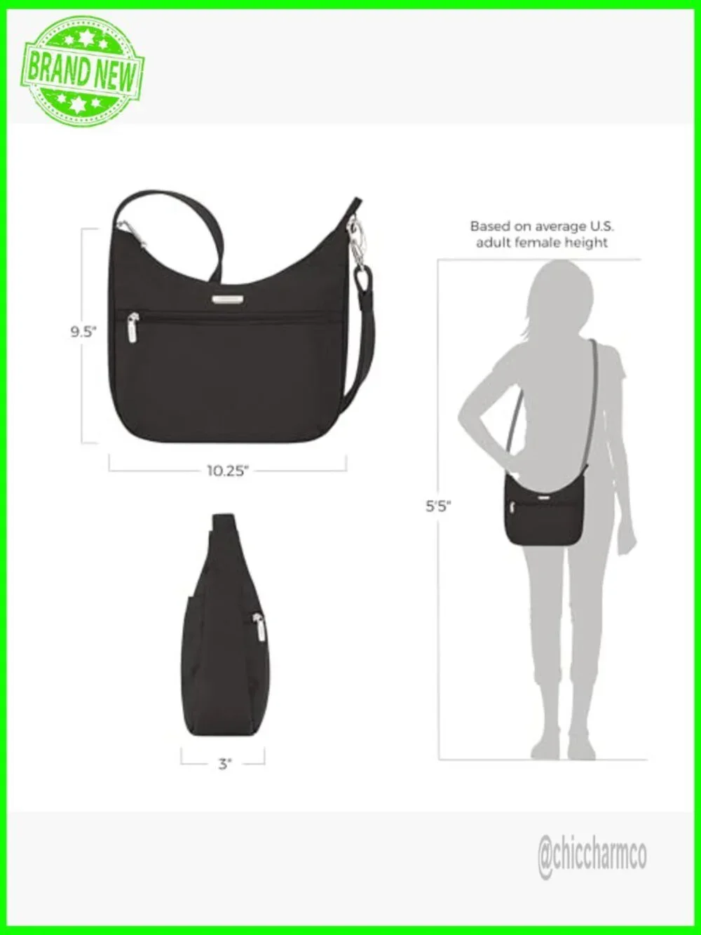 Anti-Theft Crossbody Hobo Bag with RFID Blocking Slash Resistant Nylon